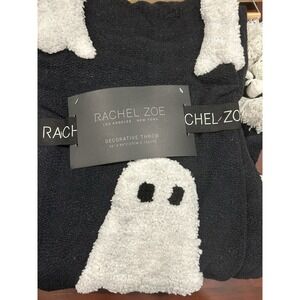 NWT Rachel Zoe Black & White Ghost Blanket Throw TikTok Viral Halloween 50"x60"